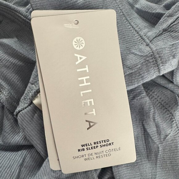 Athleta Well Rested Rib Sleep Short 1X Blue Gray Modal Spandex NWT SS-2083 - Picture 5 of 13